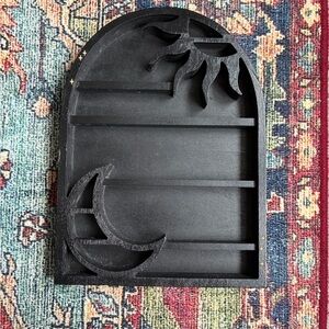 Black Sun and Moon Wood Shelf